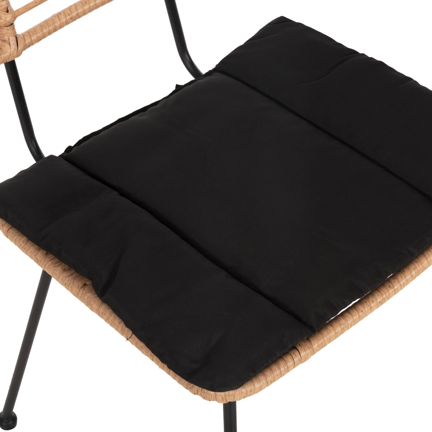 Zunanja stol Allegra FH5454.11 kovina in blazina v črni barvi - pletenina v bež barvi 50,5x49,5x88H cm
