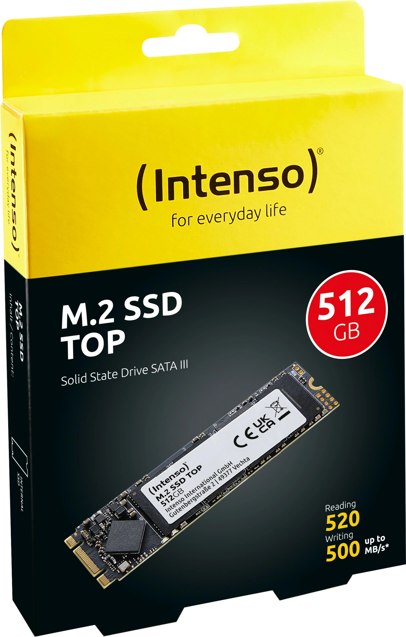 SSD M.2 512 GB, SATA III, 520 MB/s, zelen, Intenso Top