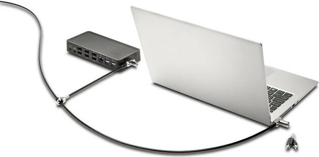 Varnostni kabel 3-v-1 z ključem, dve glavi, ogljikovo jeklo, srebrn - Kensington Universal