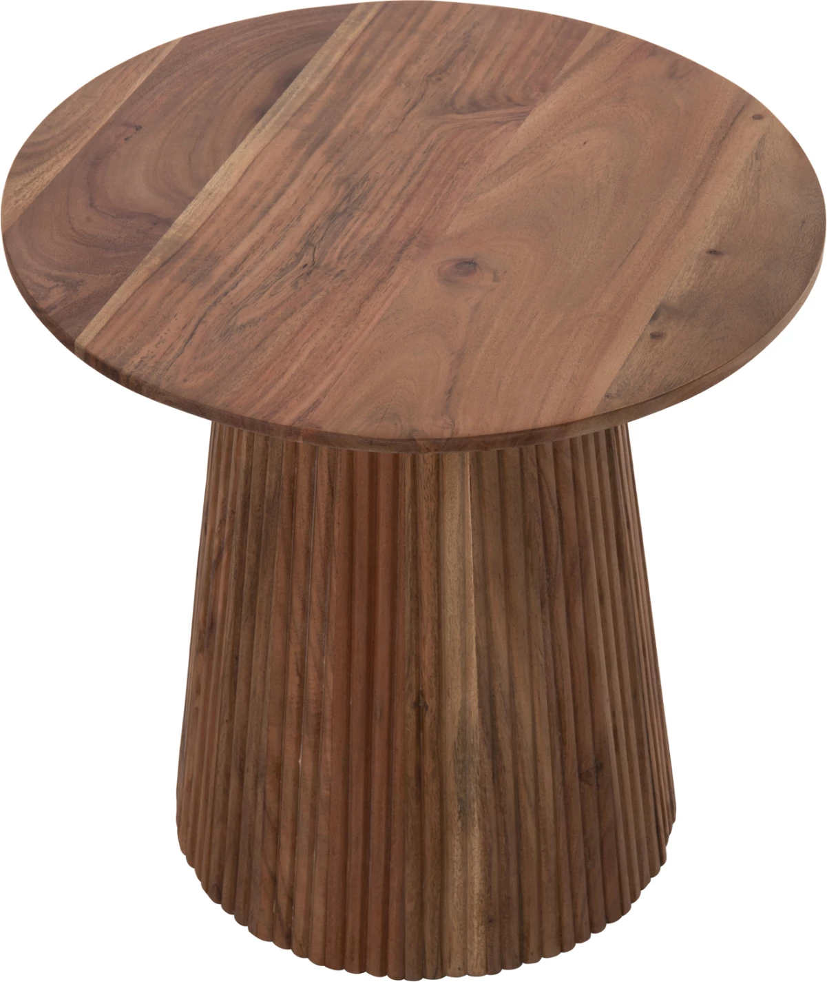 Okrogla stranska miza GROOT FH9698 iz masivnega akacijevega lesa - naravna barva Φ45x44Hcm