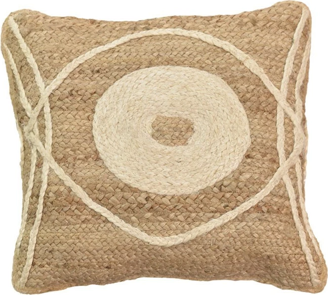 Okrasna blazina Foliens Inart, naravno-ekru, 100% juta, 45 x 45 x 2,5 cm