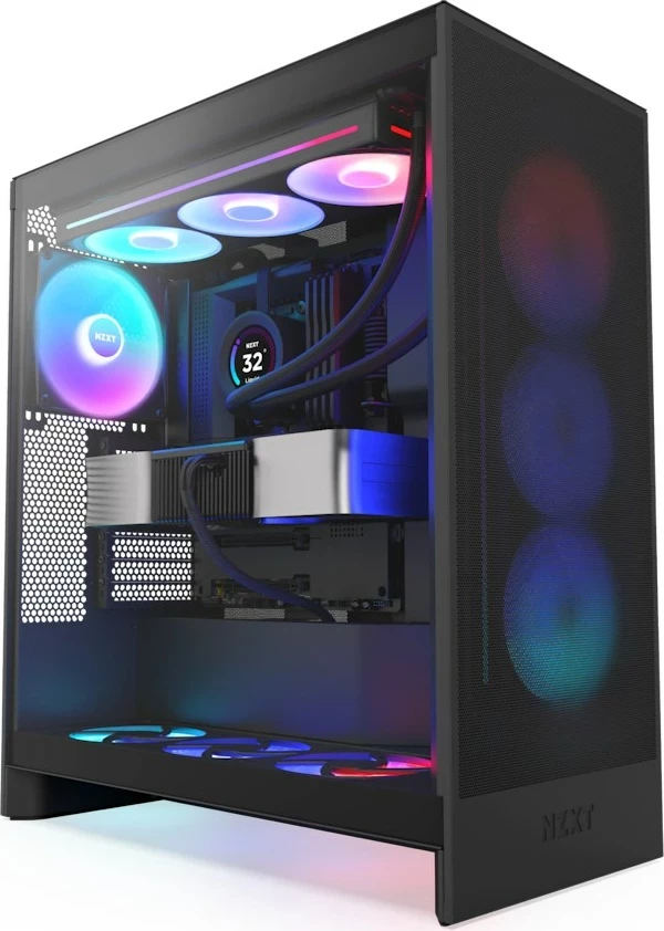 Ohišje NZXT H7 Flow RGB (CM-H72FB-R1), črno