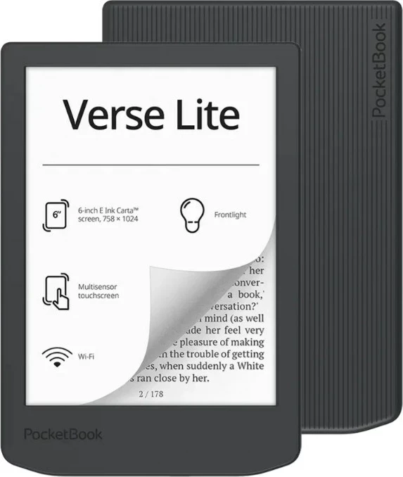 E-bralnik 6" E-Ink Carta, 8 GB, Wi-Fi, siv — PocketBook Verse Lite 619