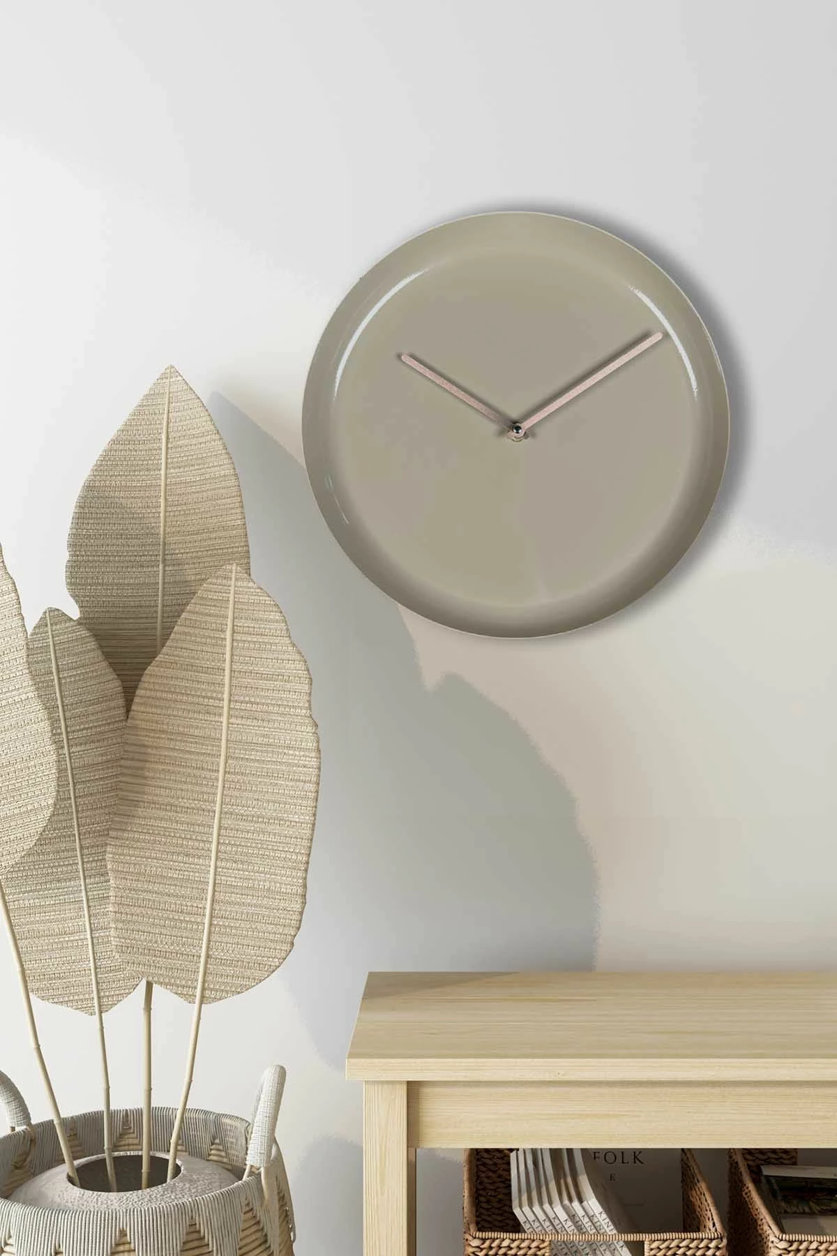 Dekorativna stenska ura iz aluminija, 30 cm, kapučino, Wallity