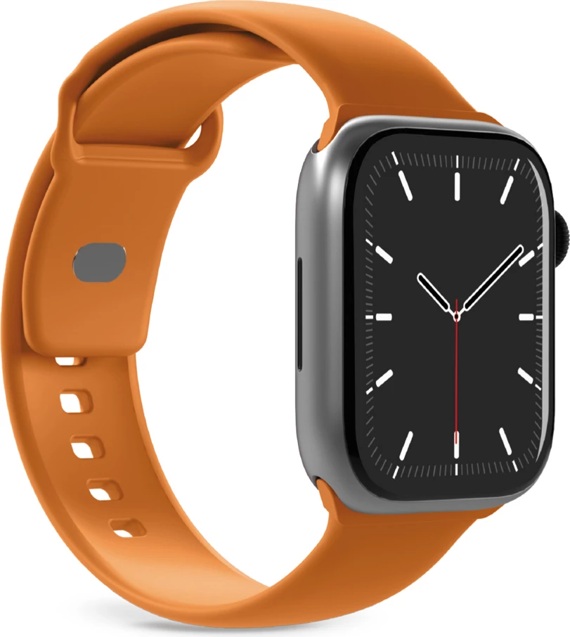 Silikonski pašček za Apple Watch, Puro Icon PUICNAW44ORA17, za 44/45/46/49 mm, 2 paščka S/M + M/L, oranžen