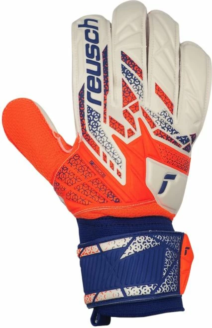 Rokavice za vratarja Reusch Attrakt Solid M 5570516, bele-oranžne