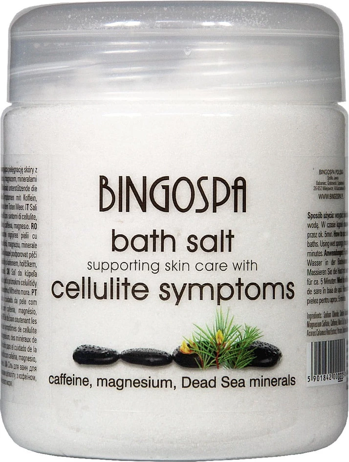 Kopalna sol za nego kože in proti celulitu s kofeinom in minerali Mrtvega morja, 550 g, BingoSpa
