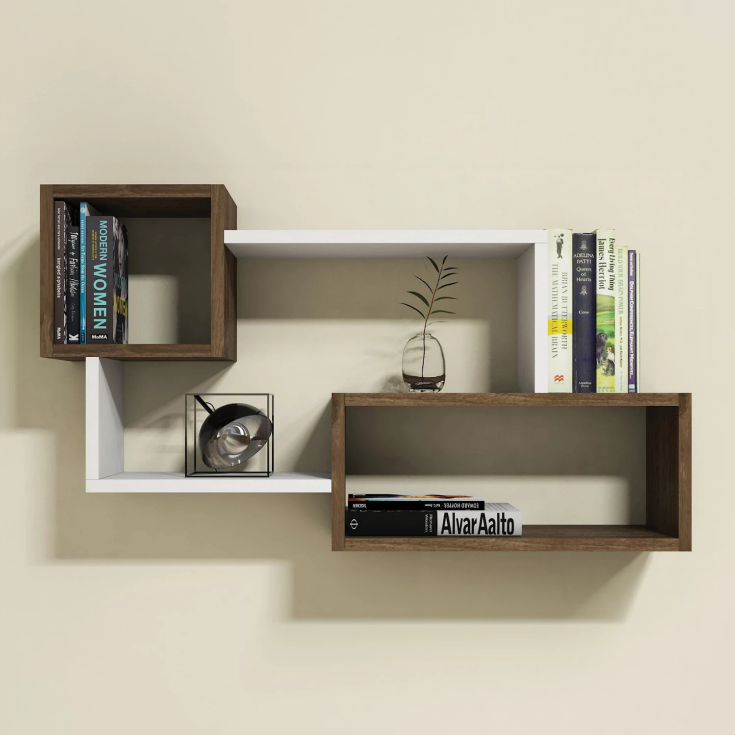 Stenske police TANNER FH8948.11 melamin v naravno-beli 90,5x20x51Hcm