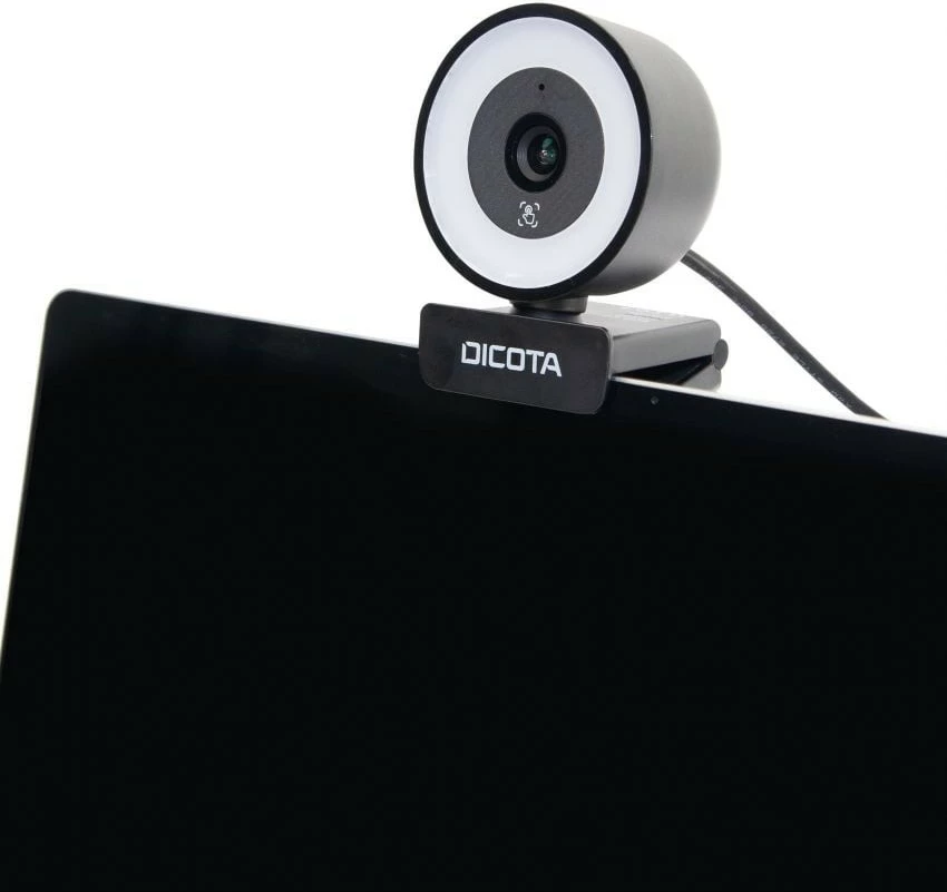Ringlight vgrajena spletna kamera, DICOTA, 5MP, črna