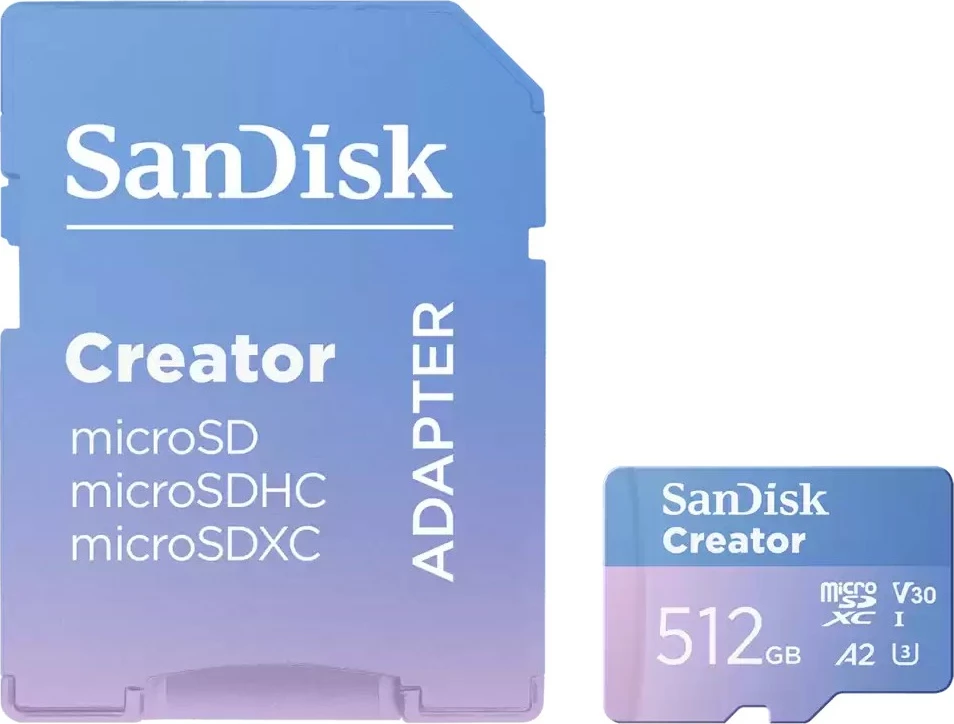 Kartica MicroSD Sandisk Creator 512GB, modro/vijolična