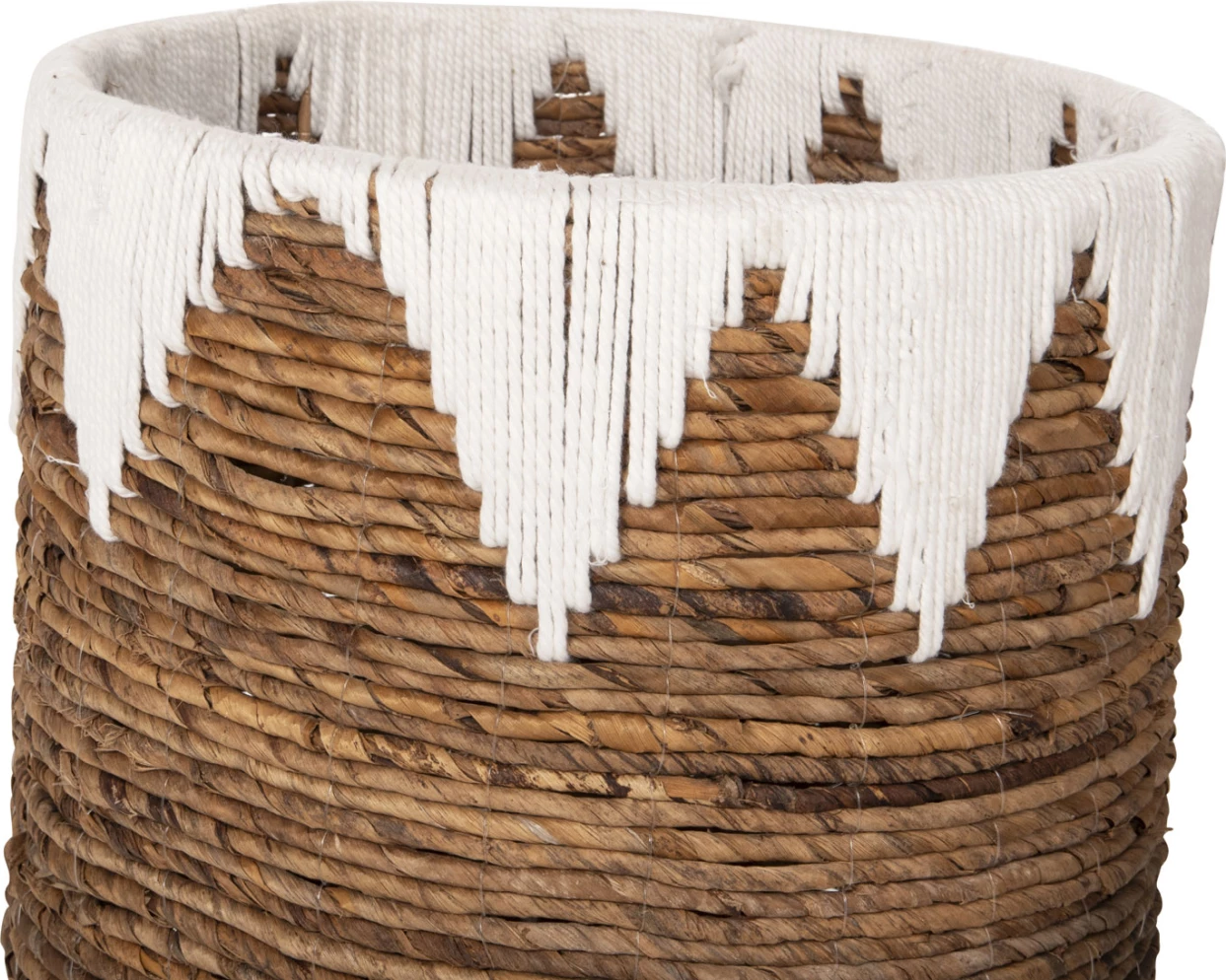 Okrogli košari brez pokrova 3 kosi FH4307 iz rogoza v naravni-beli barvi Φ42x56Hcm