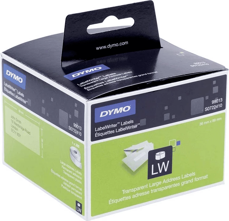 Transparentne etikete Dymo 99013 / S0722410, 89 x 36 mm, dvojni paket