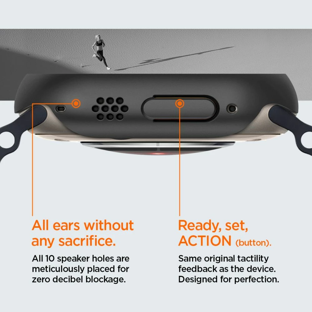 Ovitek za Apple Watch Ultra 49 mm Spigen Thin Fit, črn