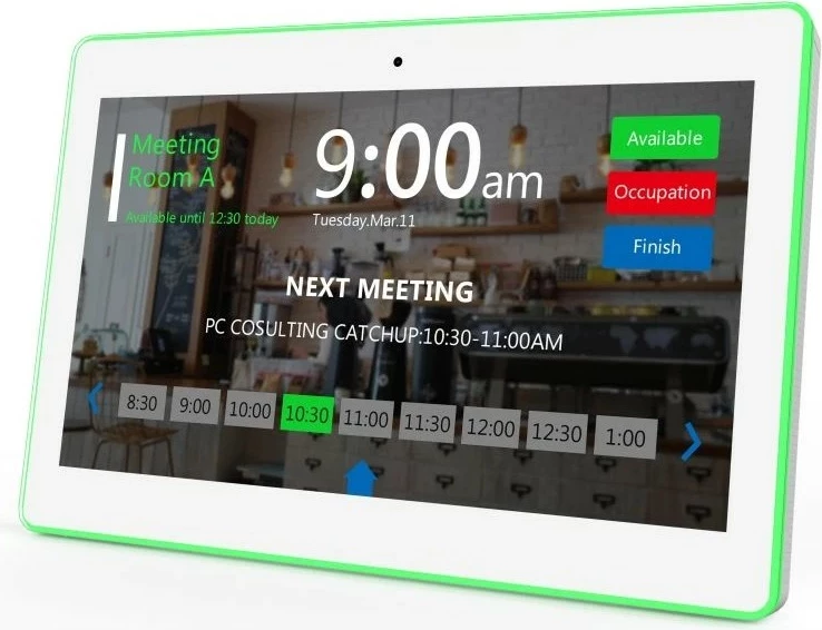 Tablica za upravljanje sestankov ALLNET Meetingraum RGB LED 15 palcev RK3399 Android 10 NFC/RFID bela