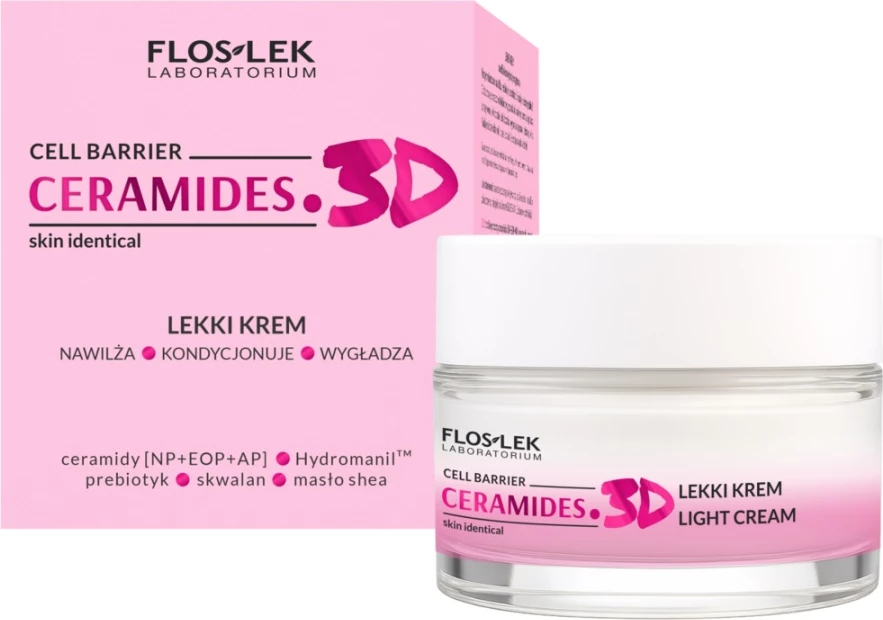 Lahka krema za obraz Floslek Ceramides.3D, 50 ml