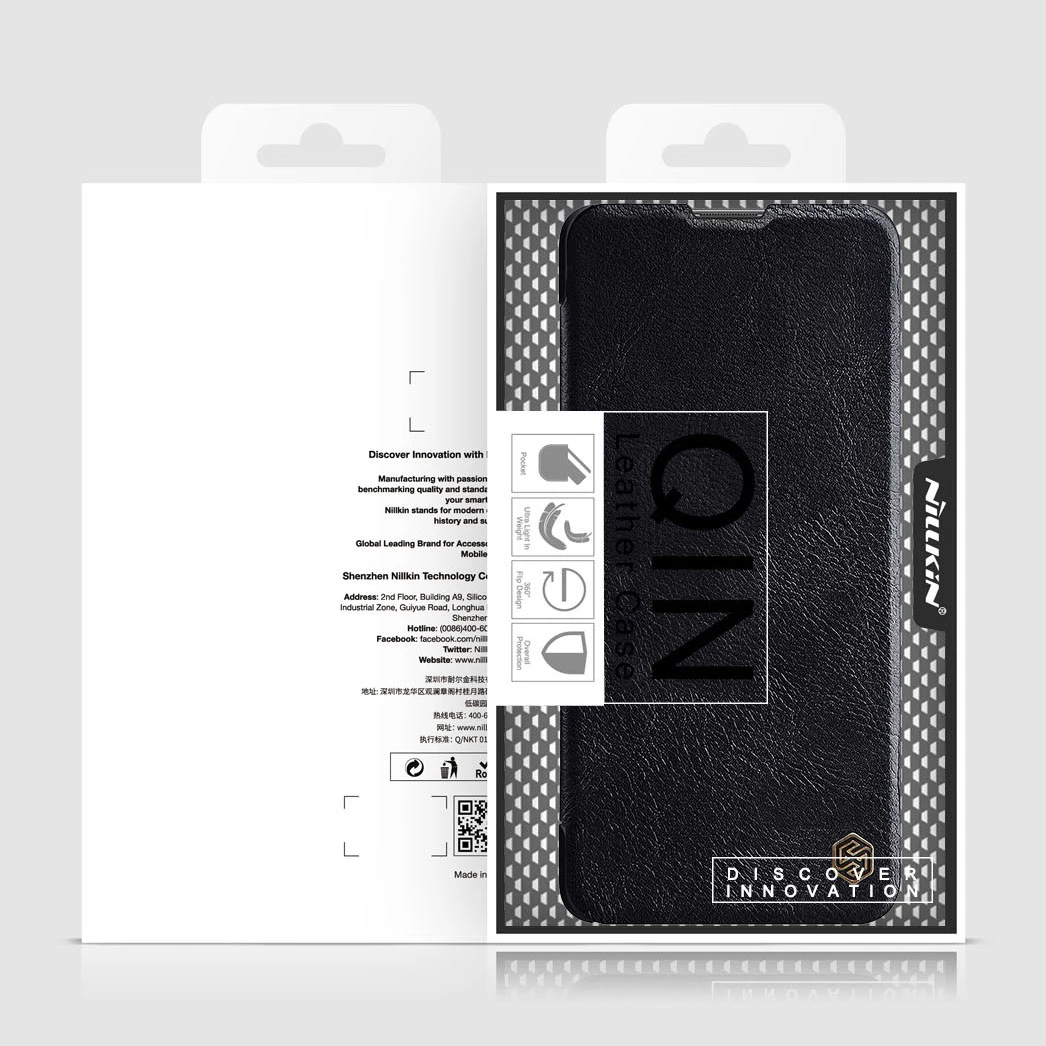 Zaščitni ovitek Nillkin Qin za Xiaomi Redmi Note 11 Pro+, Redmi Note 11 Pro, Mi 11i HyperCharge, rjav