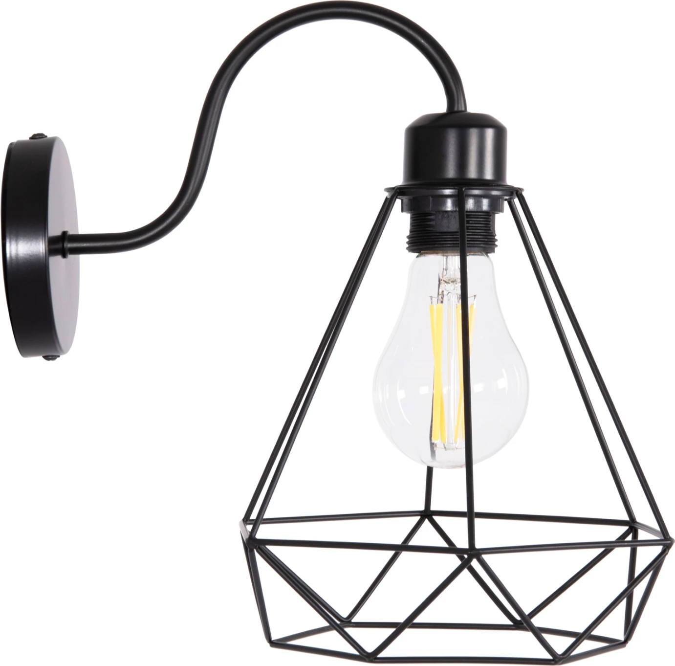 Stenska svetilka MILID, črni metal, 20x27x28 cm