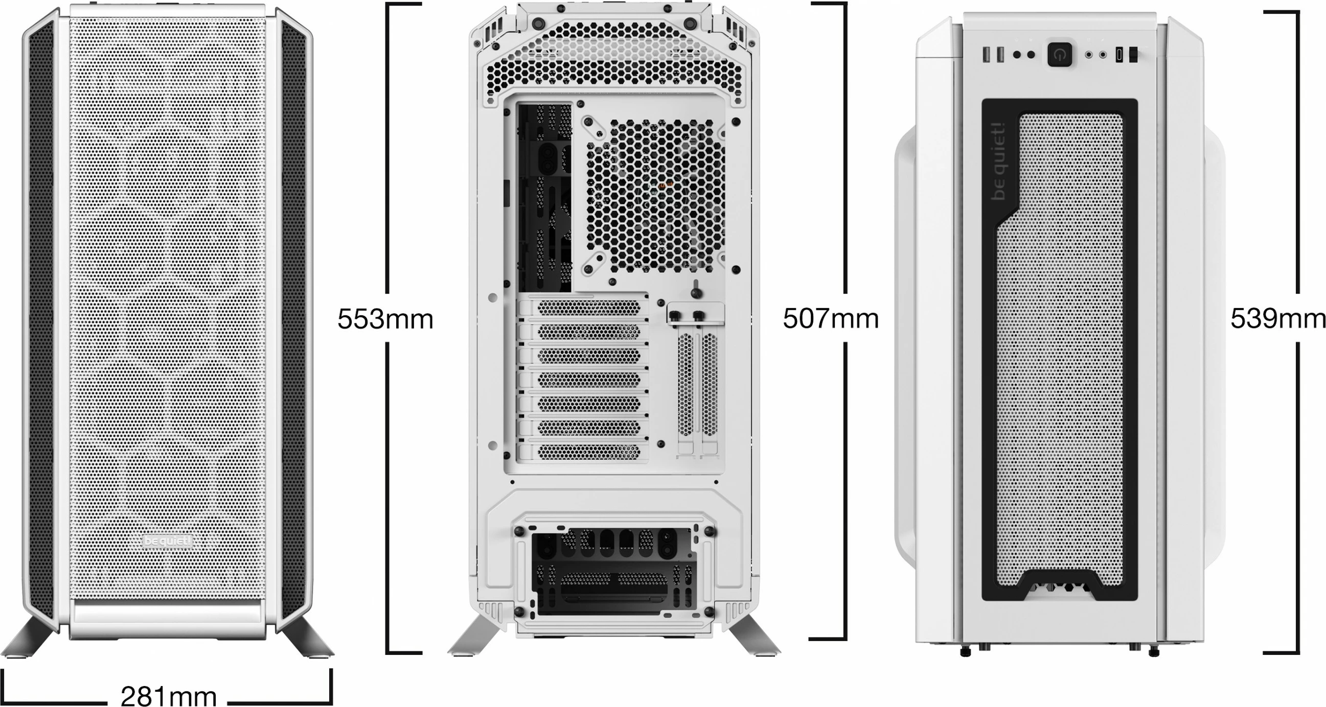 Kompaktna ohišje Silent Base 802, Be Quiet!, Midi Tower, ATX/EATX/micro ATX/Mini-ITX, belo