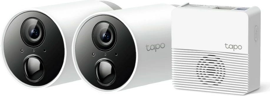 Sistem varnostnih kamer TP-Link Tapo, 2 kameri, IP, notranja in zunanja, žična in brezžična, črna in bela