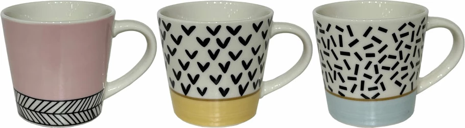 Set skodelic za espresso, 6 kosov, večbarven, 9,5x6,5x5 cm, porcelan New Bone, HAPPY