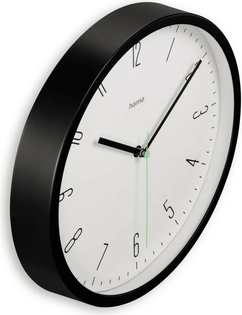 Stenska ura Capri Hama, 25 cm, analogna, črna