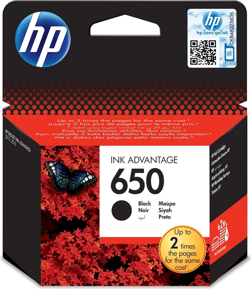 Črnilo HP 650 originalno za tiskalnik HP, črno