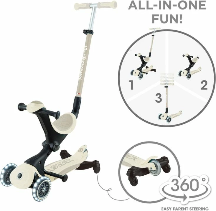 Multifunkcijski skiro z sedežem Globber, zelen