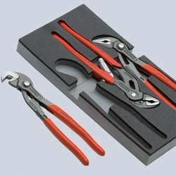 Set klešč Knipex Zangen-Set Basic Chrom, 4 kosi, krom, rdeče/modri ročaji