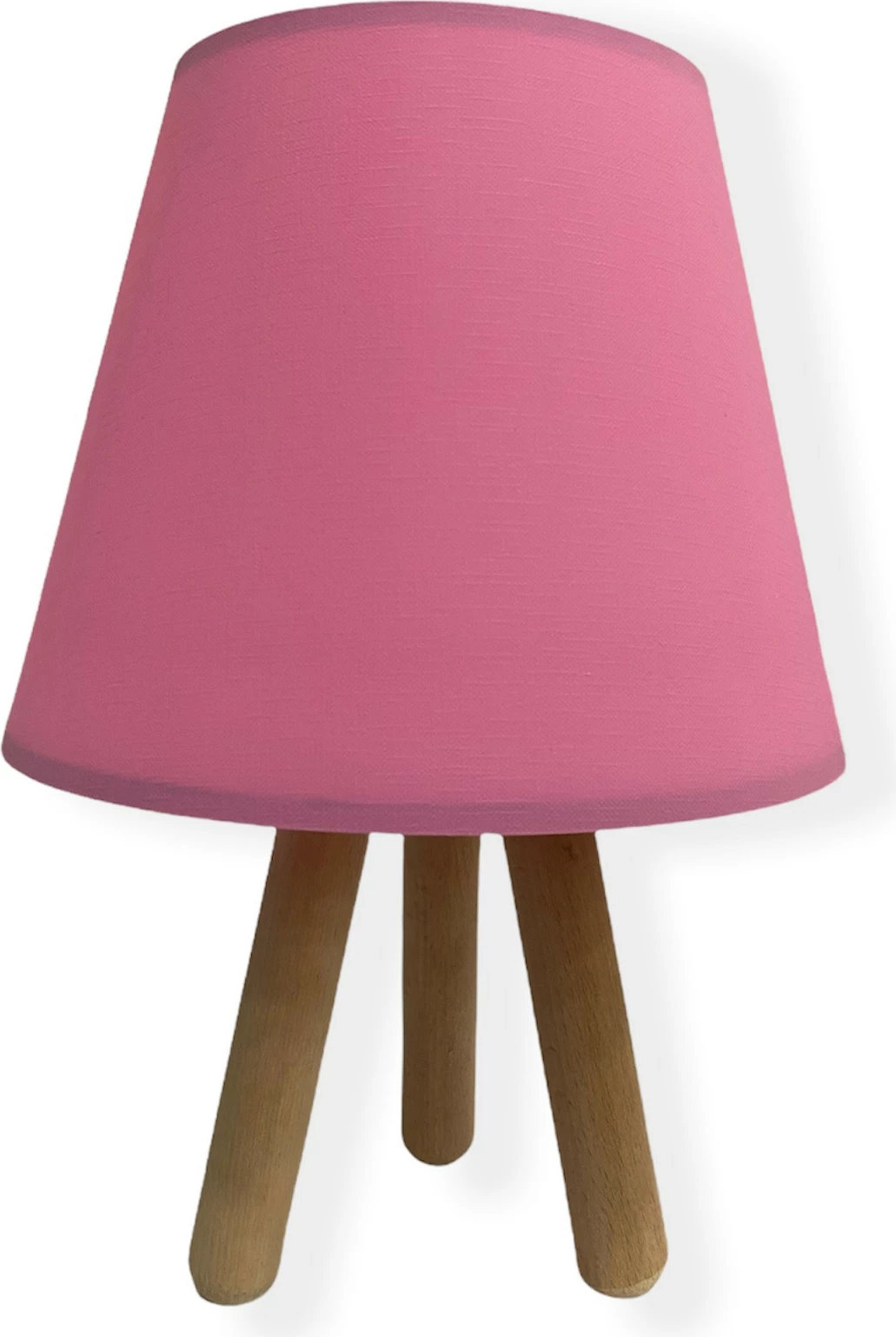 Namizna svetilka z lesenim stojalom, rožnata-naravno, 33 cm, Opviq