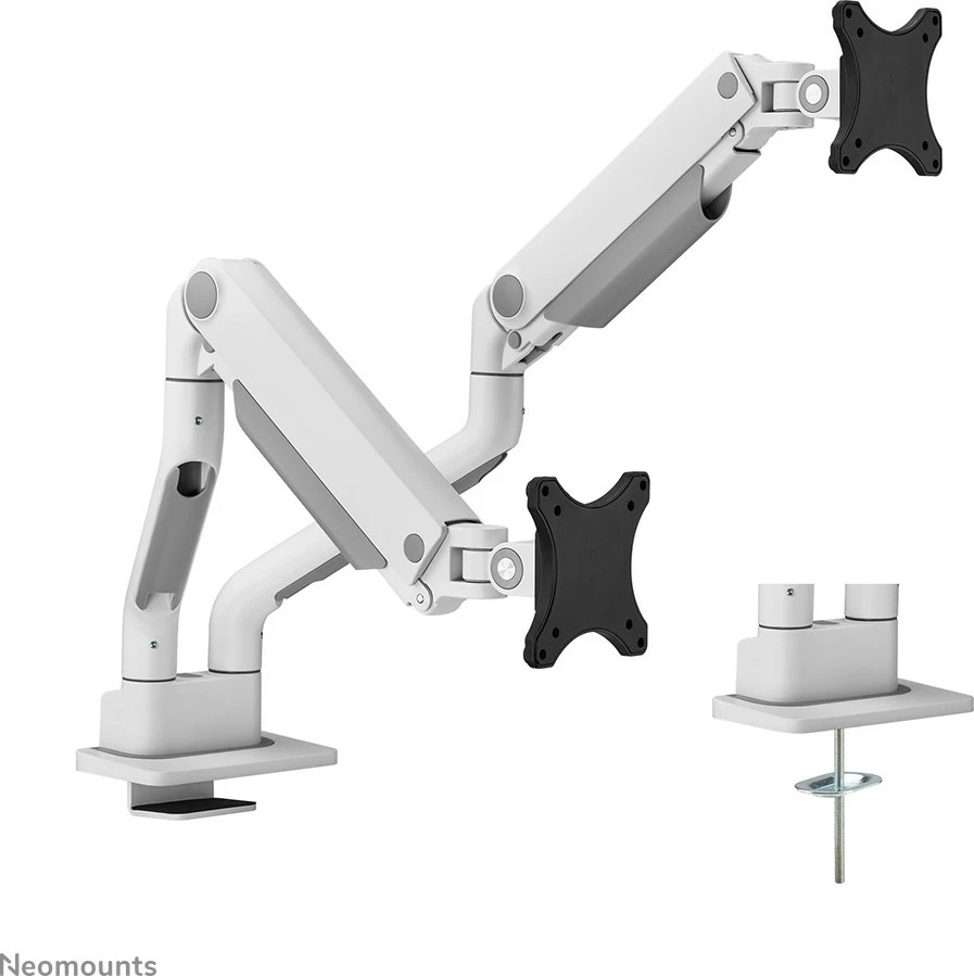 Namizni nosilec za dva monitorja, Neomounts DS70S-950WH2, Clamp/Grommet, 18 kg, 43,2 cm (17"), 88,9 cm (35"), 100 x 100 mm, bel