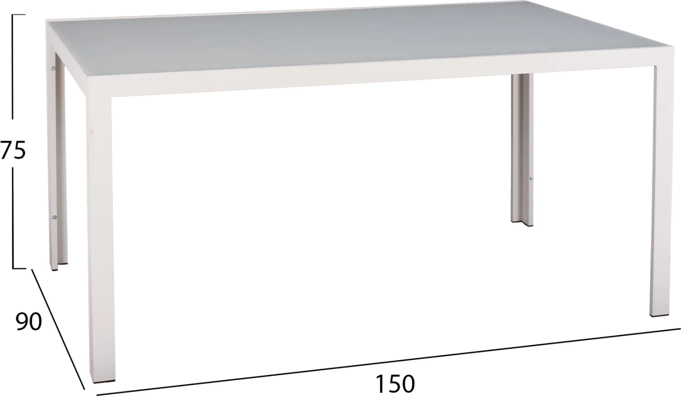 Zunanji jedilni set 5 kosov OFER FH21030 bela kovinska miza-beli kovinski stoli