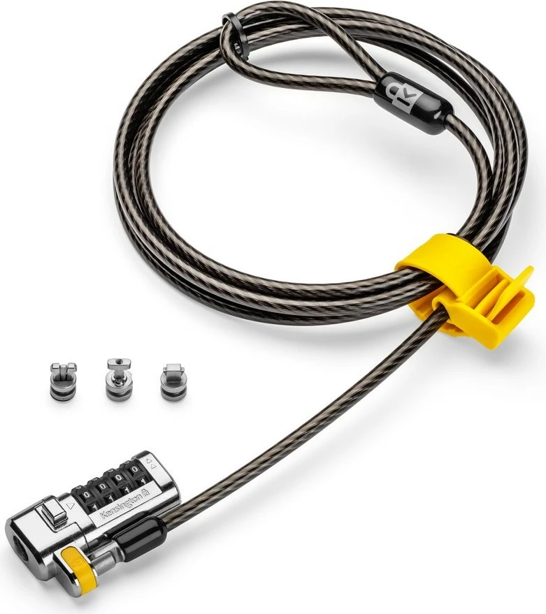 Varnostna ključavnica Kensington ClickSafe 3-v-1, 1,8 m, črna, kovinska
