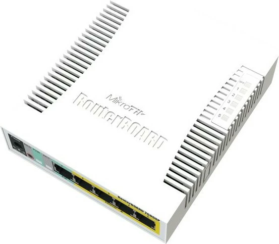 Upravljan switch MikroTik RB260GSP, Gigabit Ethernet, PoE, bel