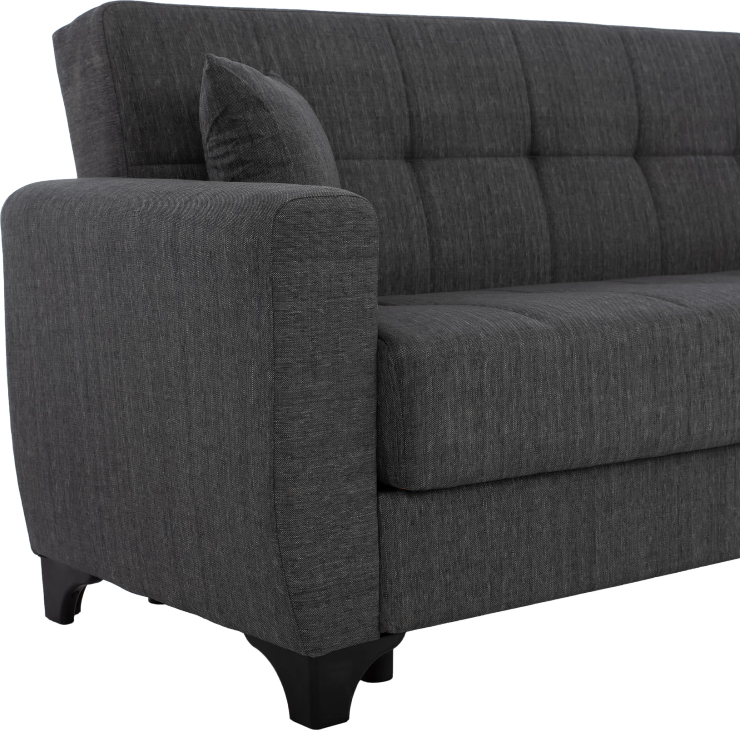 Dvosed kavč-postelja, visok naslon, siv, 160x84x88 cm