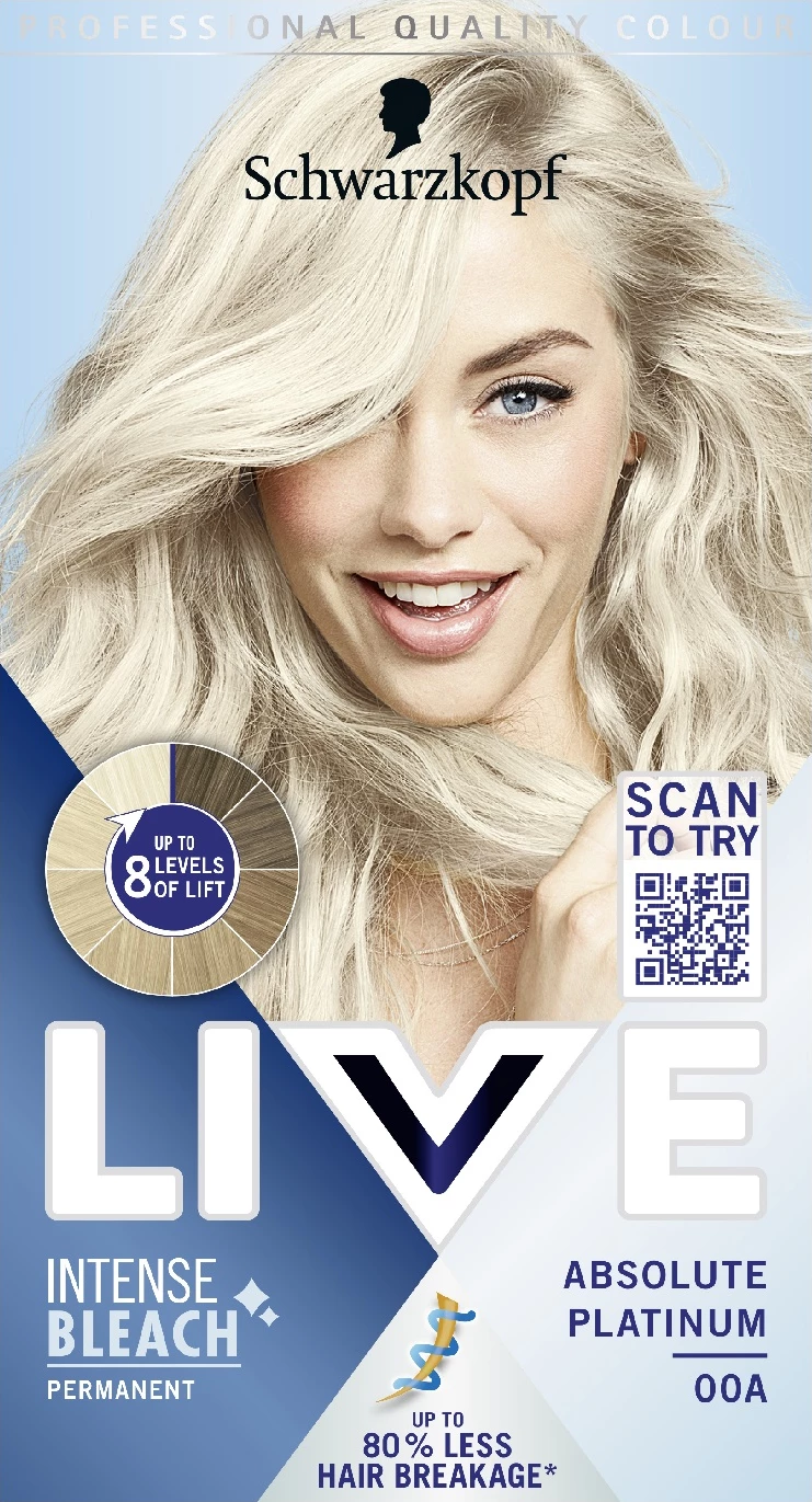 Belilo za lase Schwarzkopf Live Intense Bleach 00A Absolute Platinum