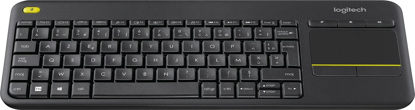 Brezžična tipkovnica Logitech K400 Plus, AZERTY, črna