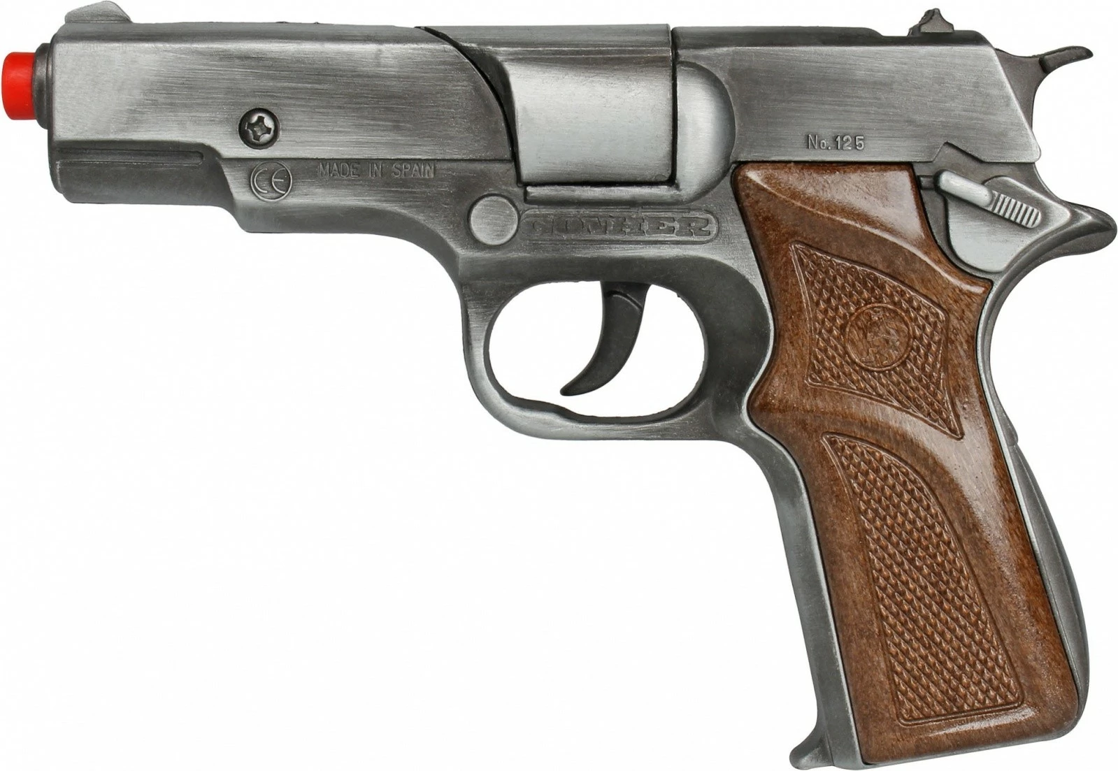 Kovinska igrača pištola Pulio 155125/1, zbirka Gold, 8 strelov, rjava/srebrna