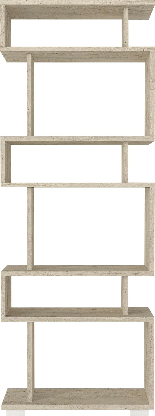 Raft za knjige z videzom marmorja Hanah Home, travertin, 60x165x19,5 cm