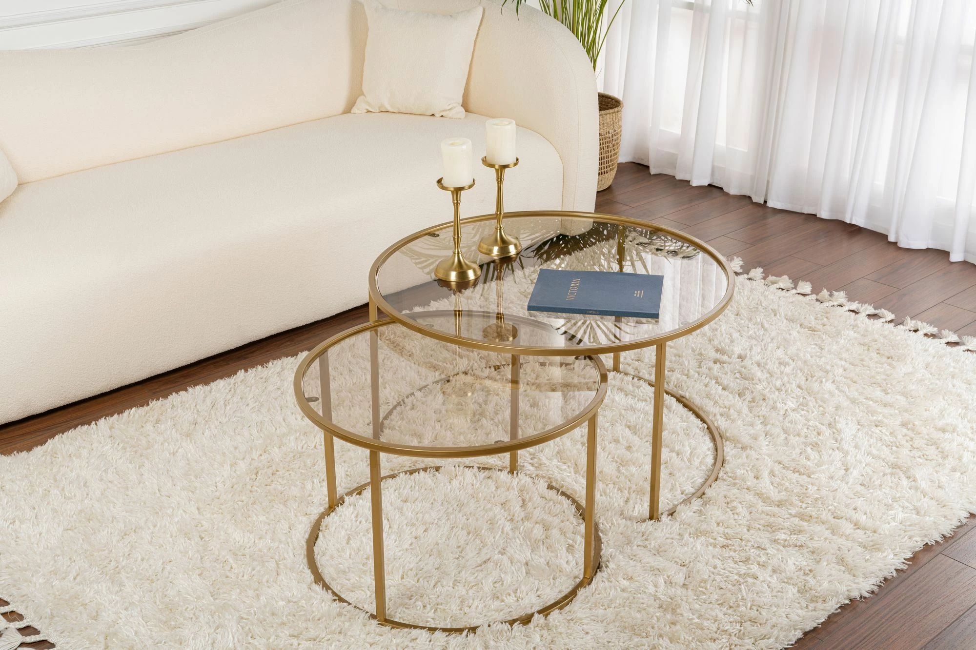 Set mizic za kavo Nordure Aurum, 80 in 60 cm, zlato in bronasto