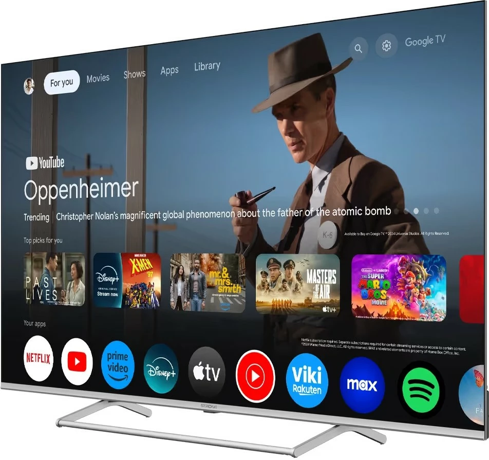 QLED 65-inčni televizor STRONG SRT65UG8773C, 4K Ultra HD, Wi‑Fi, srebrn