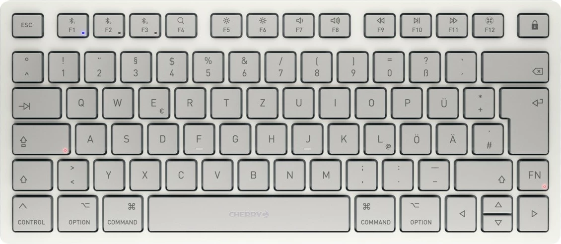 Kompaktna brezžična tipkovnica, Cherry KW 7100 MINI BT, 75%, Bluetooth, QWERTZ, bela