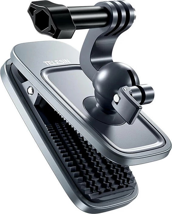 Univerzalen nosilec za športne kamere, s magnetnim sponkom in 360° vrtljivo glavo, črn — Telesin GP-JFM-002