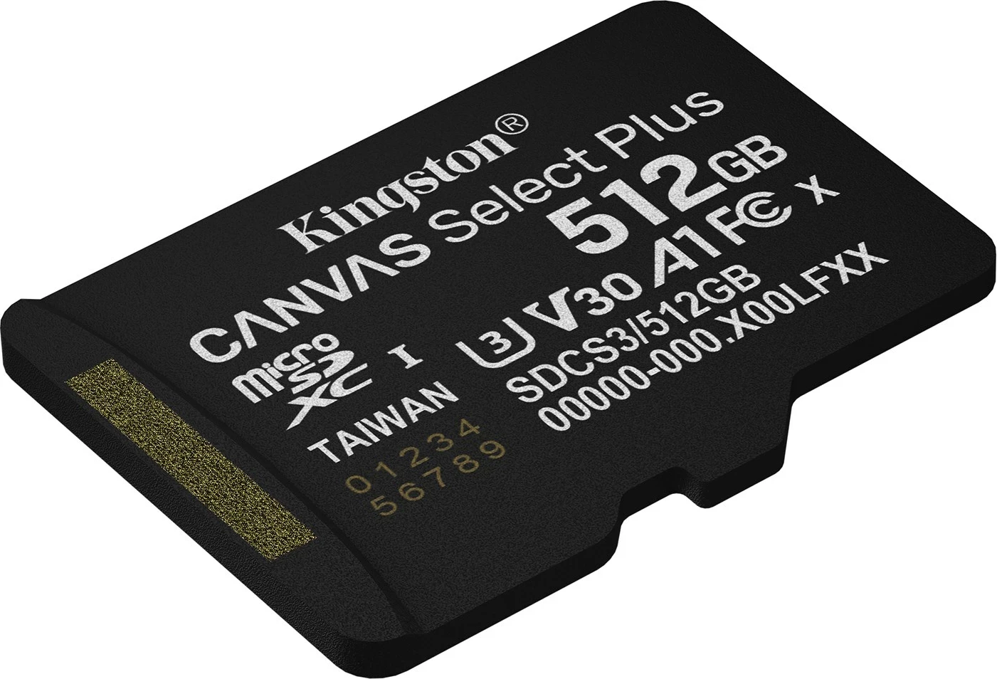 Kartica microSDXC Kingston Canvas Select Plus Gen3 512GB z adapterjem, črna