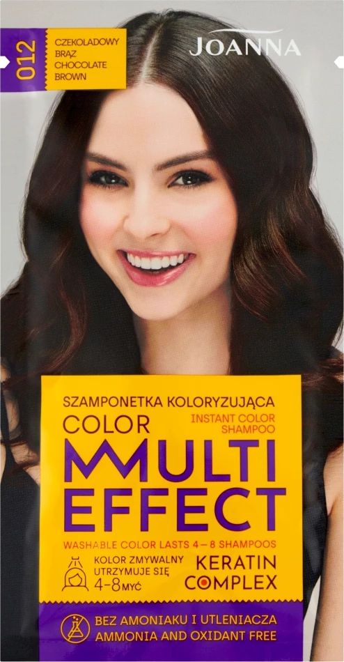 Barvni šampon za ženske Multi Effect Color Joanna 012 Chocolate Brown, 35 g