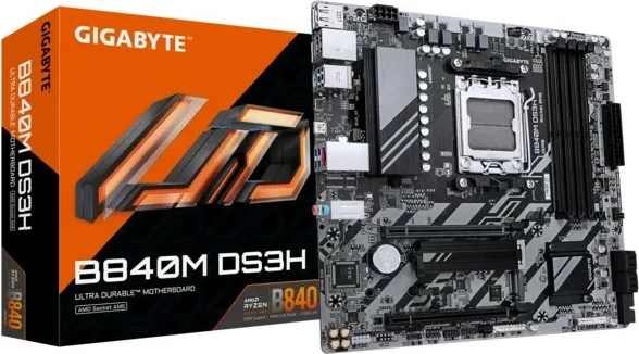 Matična plošča Gigabyte B840M DS3H, vtičnica AM5, micro ATX, 4x DDR5