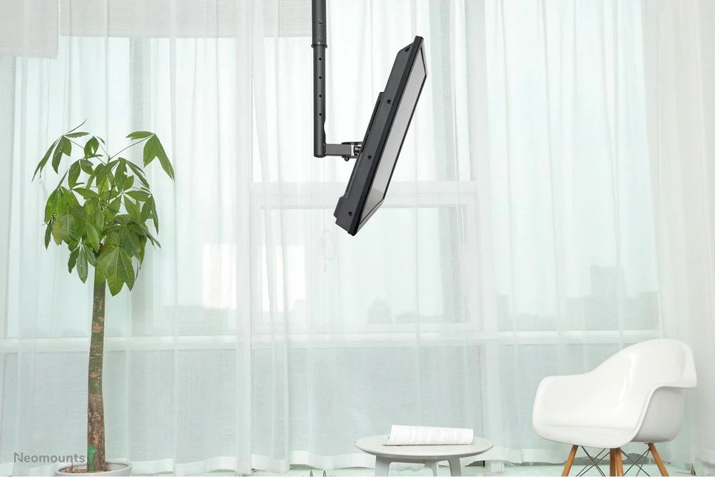 Stropni nosilec za monitor/TV Neomounts FPMA-C060BLACK, 10–40 palcev, nastavljiva višina, črn