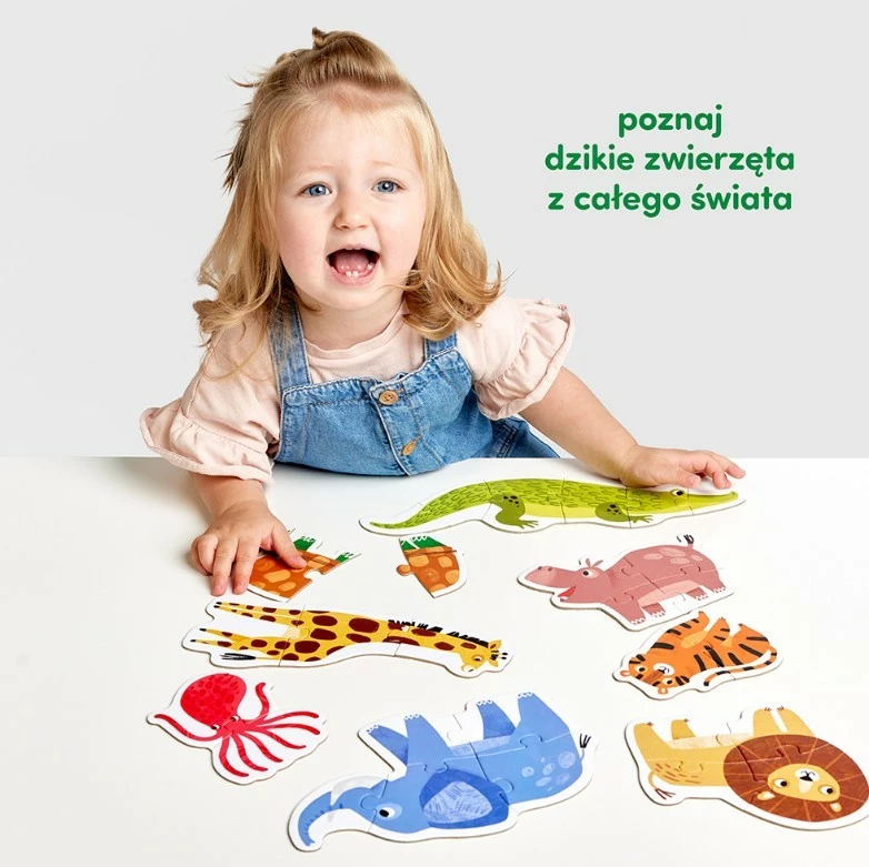 Progresivna sestavljanka za otroke CzuCzu Wild Animals, 29 delov, večbarvna