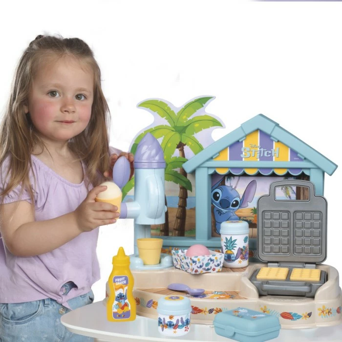 Igralni set plažni bar Lilo & Stitch, Smoby Stitch Beach Bar, 12 dodatkov, večbarven