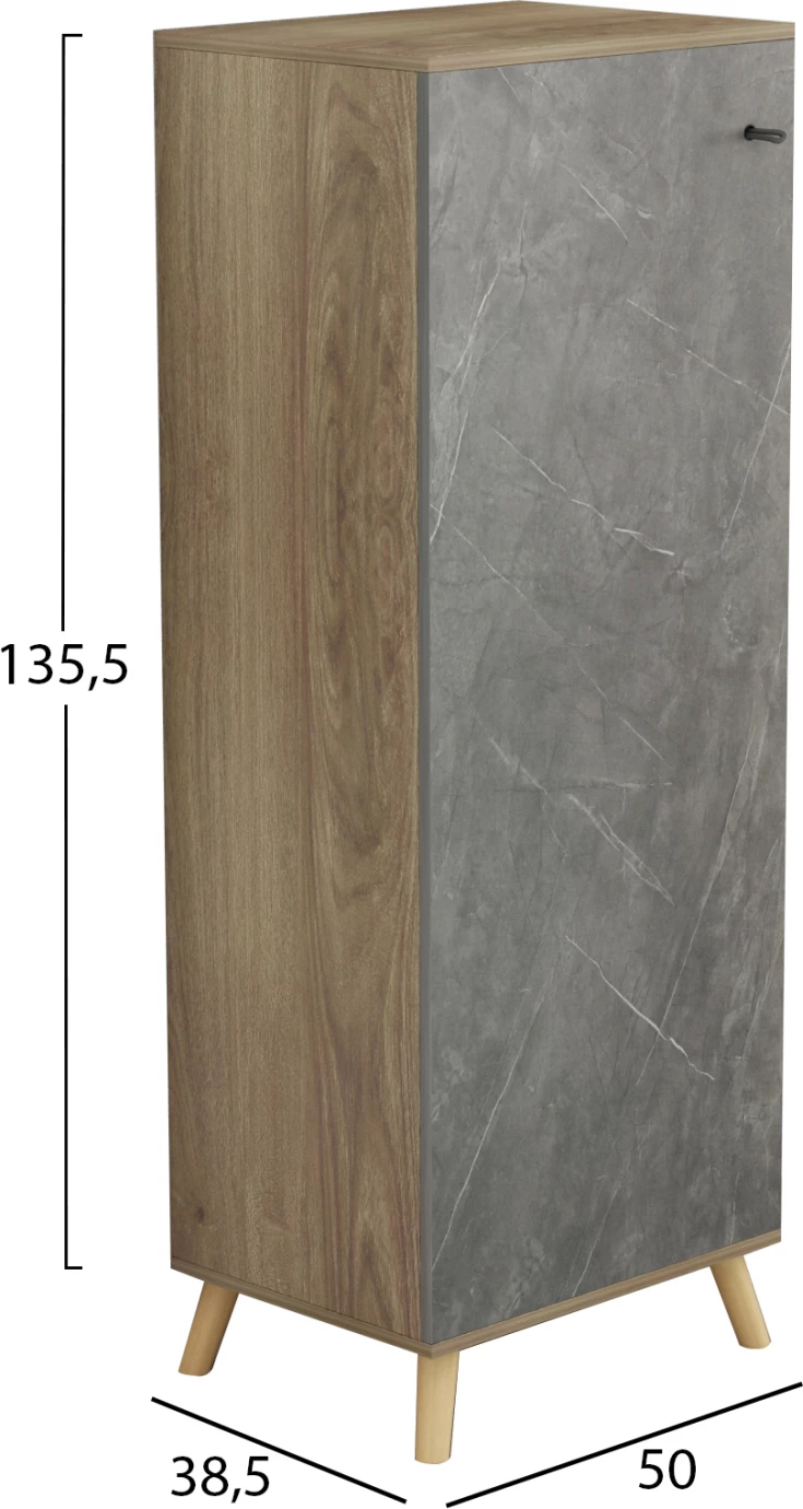 Omara za čevlje ALVARO FH8954.14 melamin v teksturi sonama-kamen 50Χ38Χ135Hcm