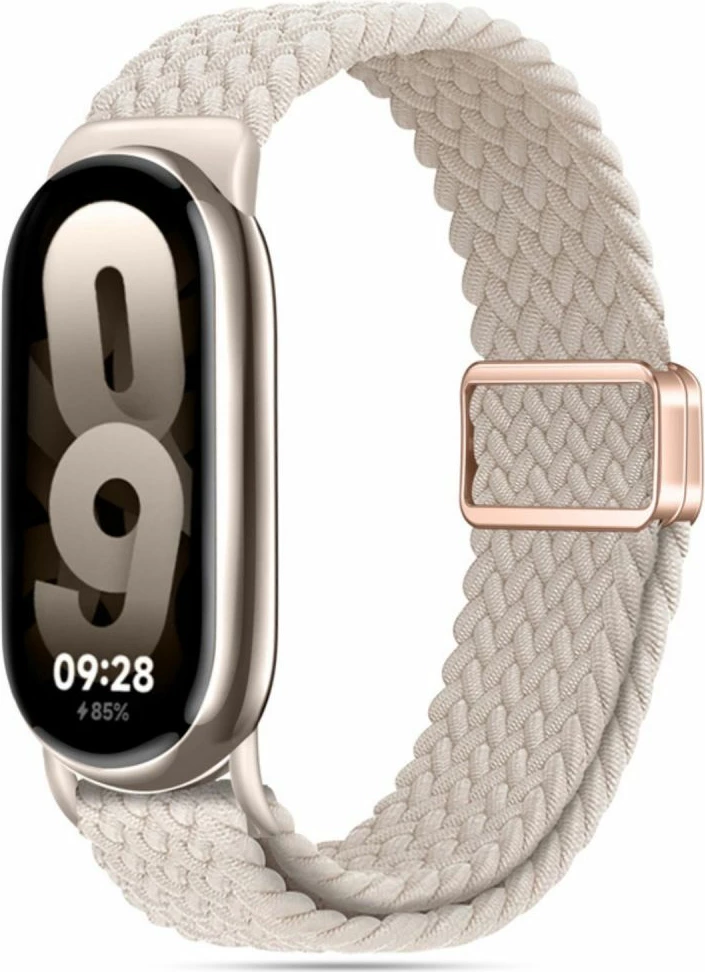 Najlonski pašček za pametno uro, Tech‑Protect NylonMag za Xiaomi Smart Band 8/9/NFC, bež